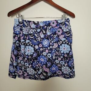 Womens T  by Talbots Cotton Tennis Golf Hiking Active Skort Blue Floral …